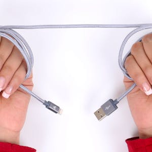 توصيلة شاحن بيدي الذهبي قماش 2 متر